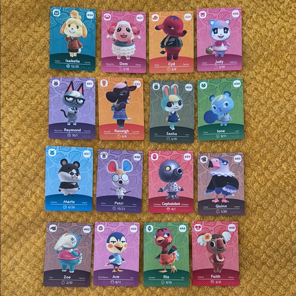 Animal Crossing Amiibo Cards Collection